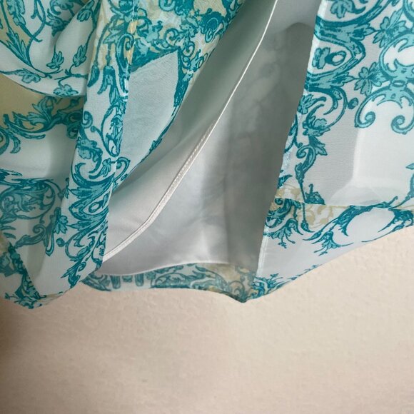 Antonio Melani Womens Dress Size 8 Blue & Beige Baroque Print Polyester - Picture 6 of 10